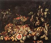 RECCO, Giuseppe Still-Life with Fruit and Flowers oil painting artist